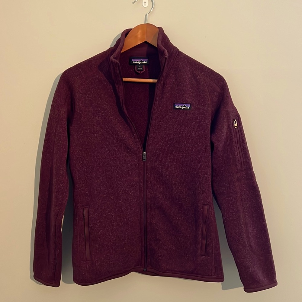 Wine colored Patagonia zip jacket, size small